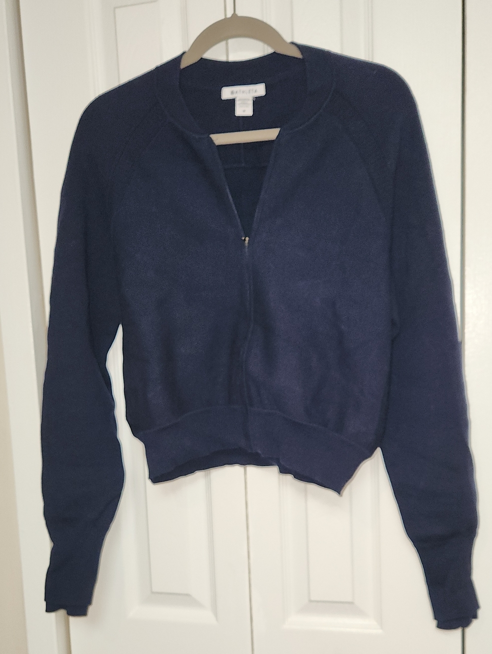 Athleta Navy Zip Sweater - Med